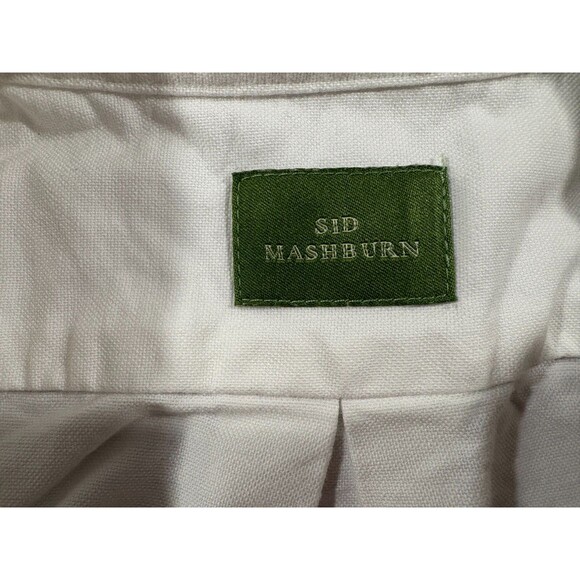 Sid Mashburn White OXFORD Cotton Long Sleeve Button Down Collar Shirt Sz 17.5 34 - Picture 6 of 9